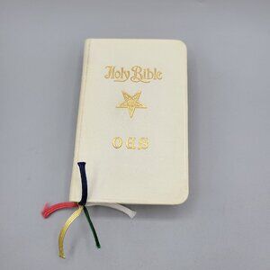 Vintage Holy Bible Order of the Eastern Star 1941 Edition Ribbons Original Box